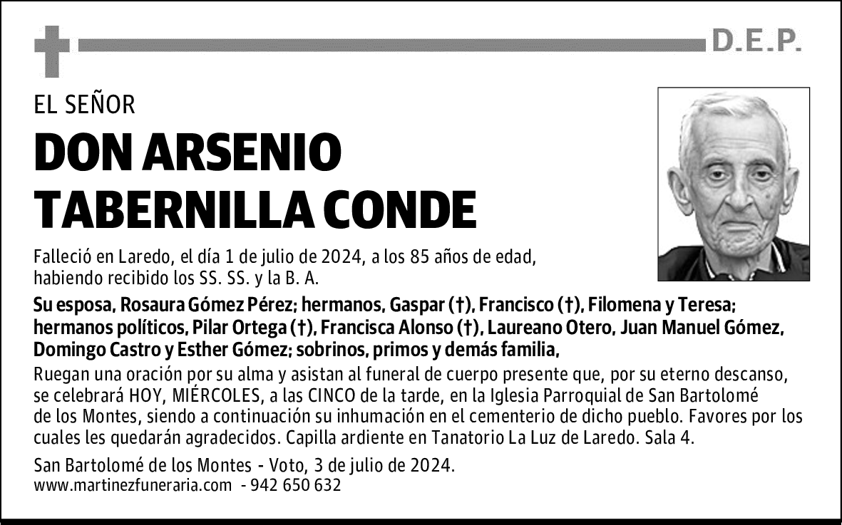 DON ARSENIO TABERNILLA CONDE