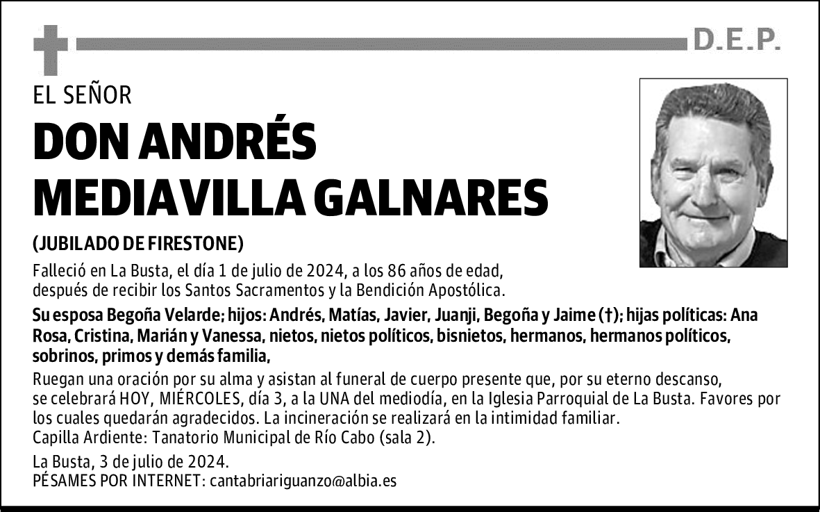 DON ANDRÉS MEDIAVILLA GALNARES
