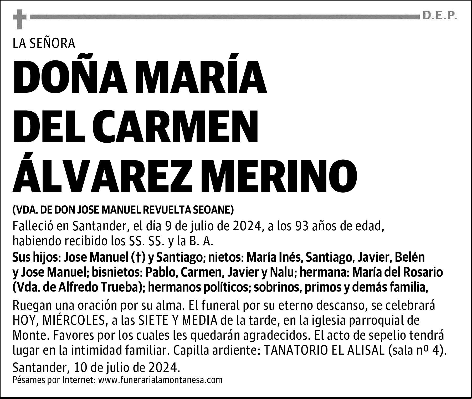 DOÑA MARÍA DEL CARMEN ÁLVAREZ MERINO