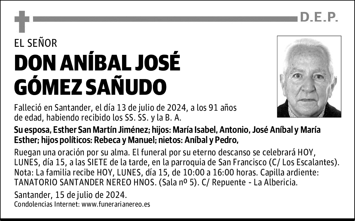 DON ANÍBAL JOSÉ GÓMEZ SAÑUDO