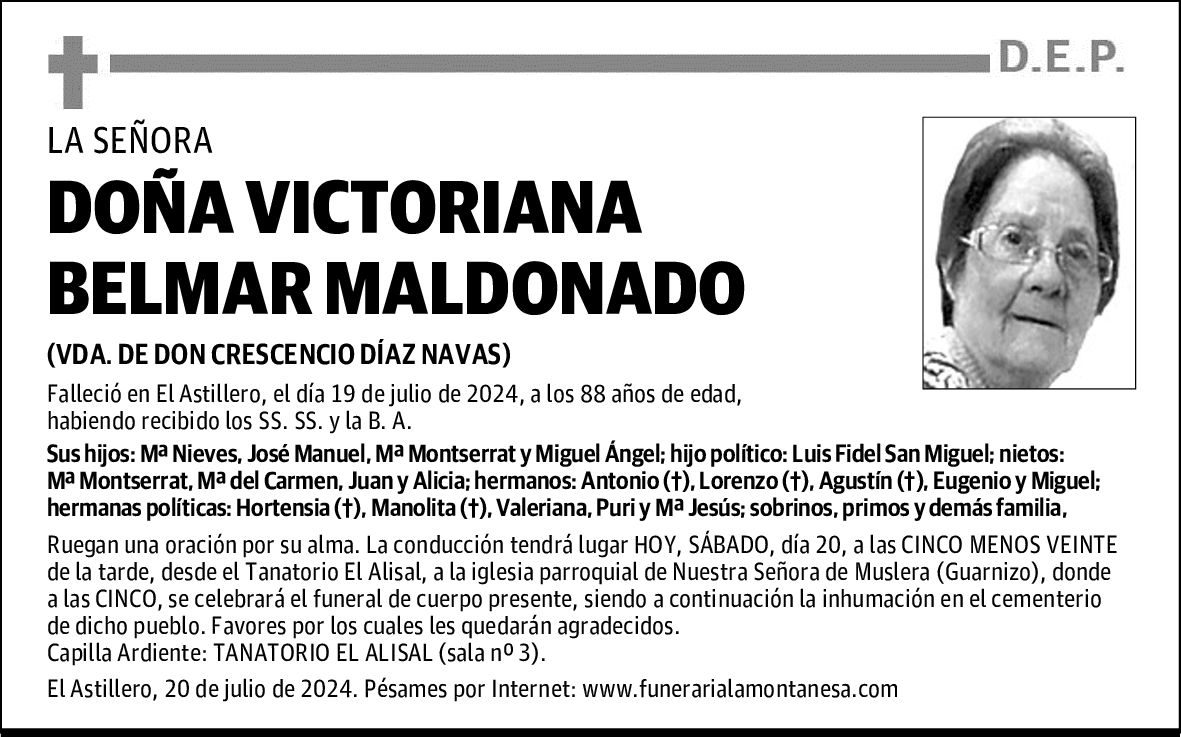 DOÑA VICTORIANA BELMAR MALDONADO
