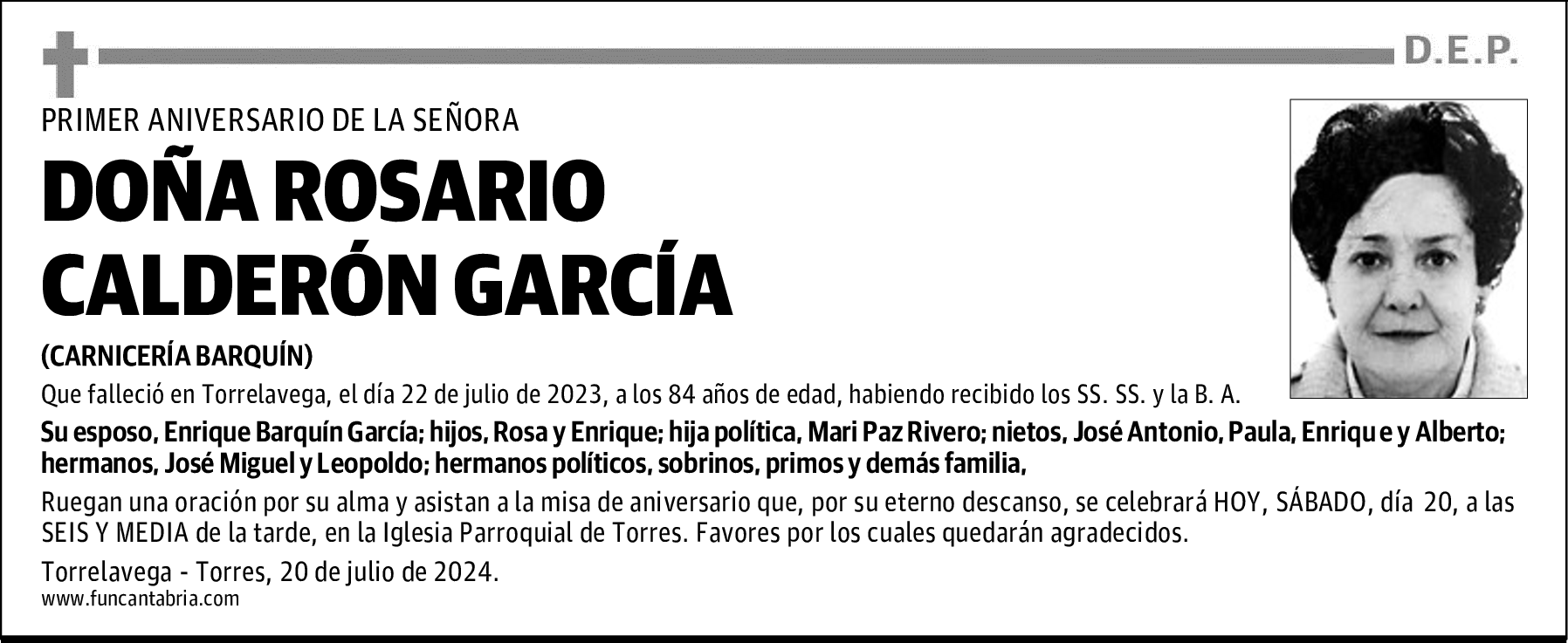 DOÑA ROSARIO CALDERÓN GARCÍA