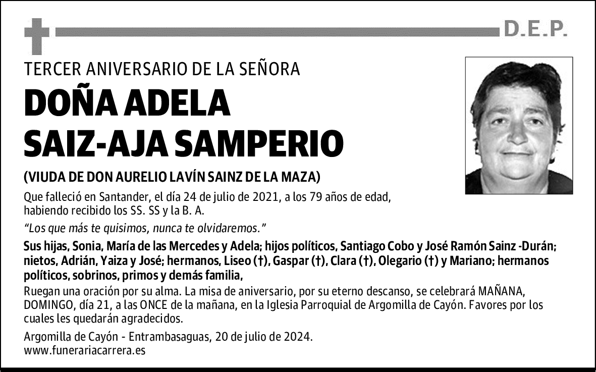 DOÑA ADELA SAIZ-AJA SAMPERIO