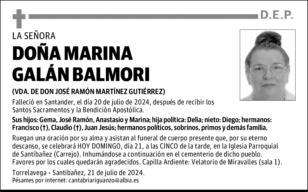 DOÑA MARINA GALÁN BALMORI