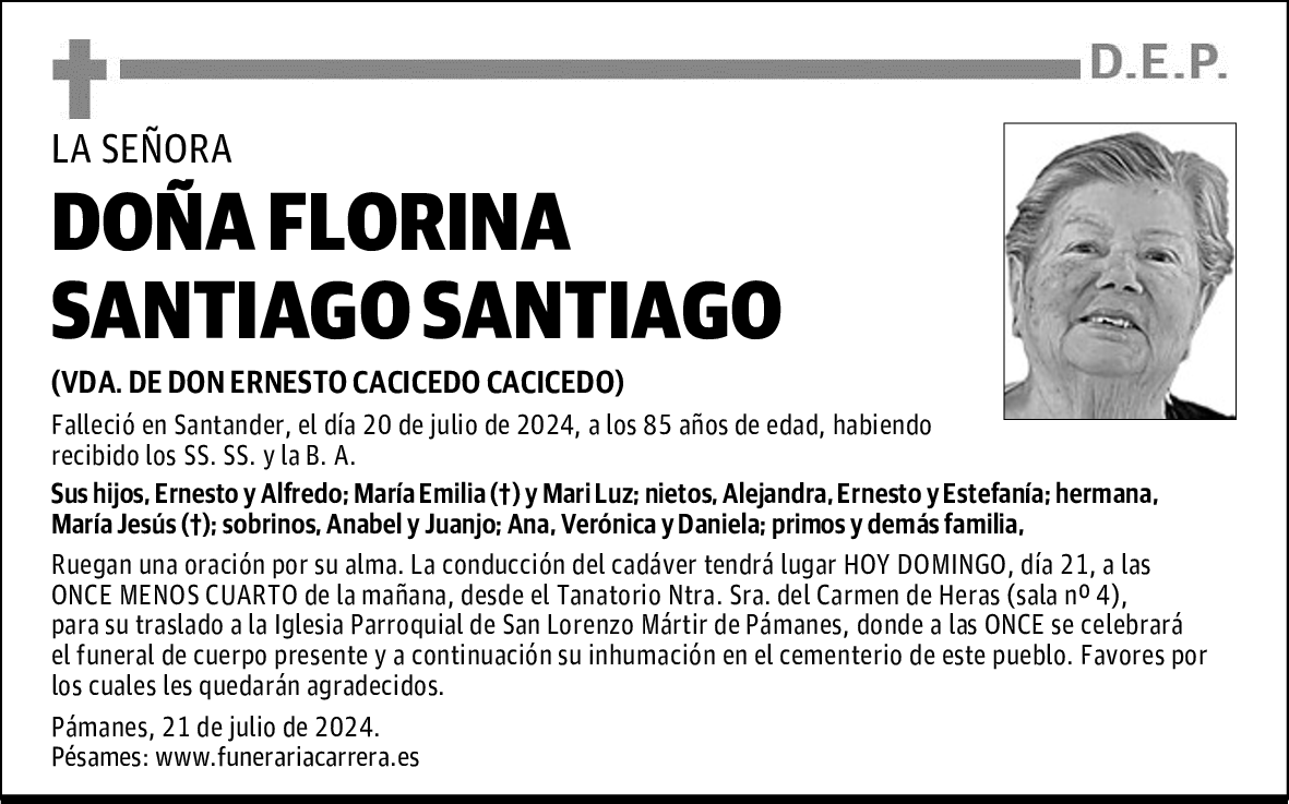 DOÑA FLORINA SANTIAGO SANTIAGO