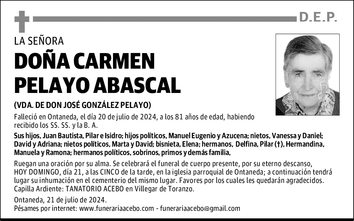 DOÑA CARMEN PELAYO ABASCAL