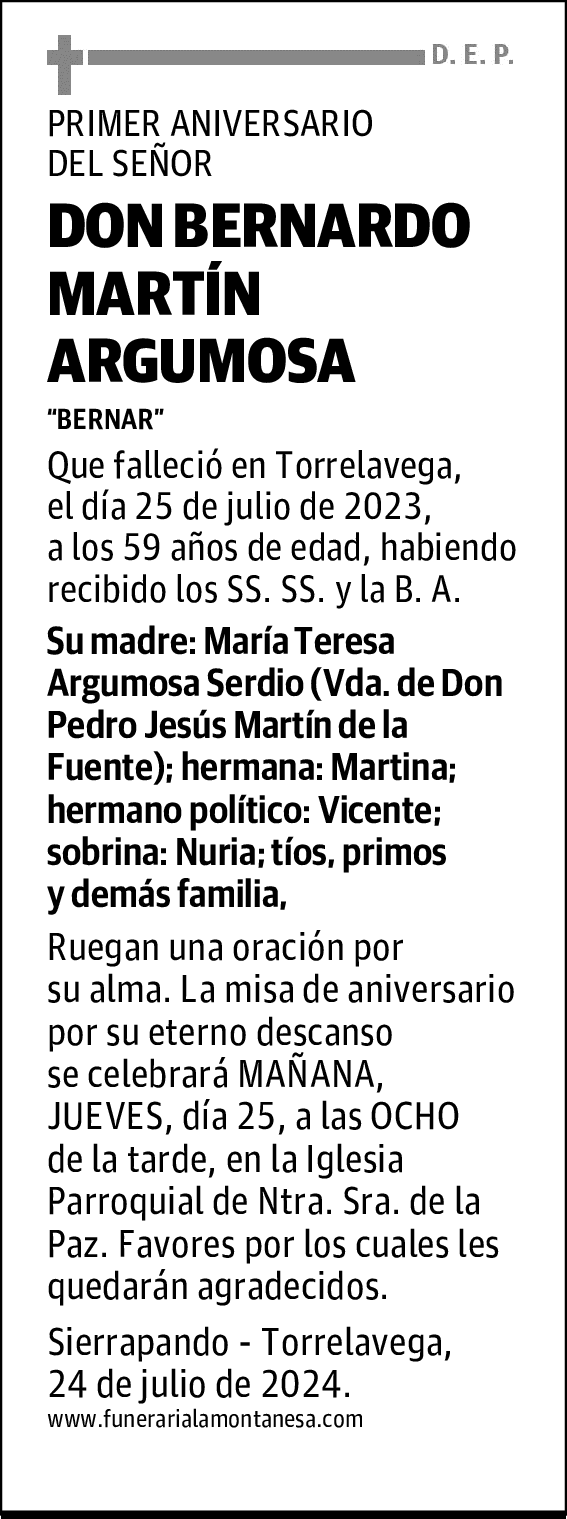 DON BERNARDO MARTÍN ARGUMOSA
