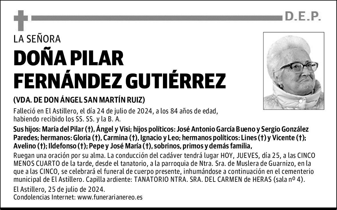 DOÑA PILAR FERNÁNDEZ GUTIÉRREZ