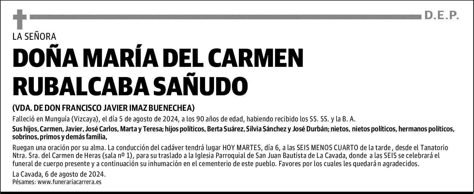 DOÑA MARÍA DEL CARMEN RUBALCABA SAÑUDO