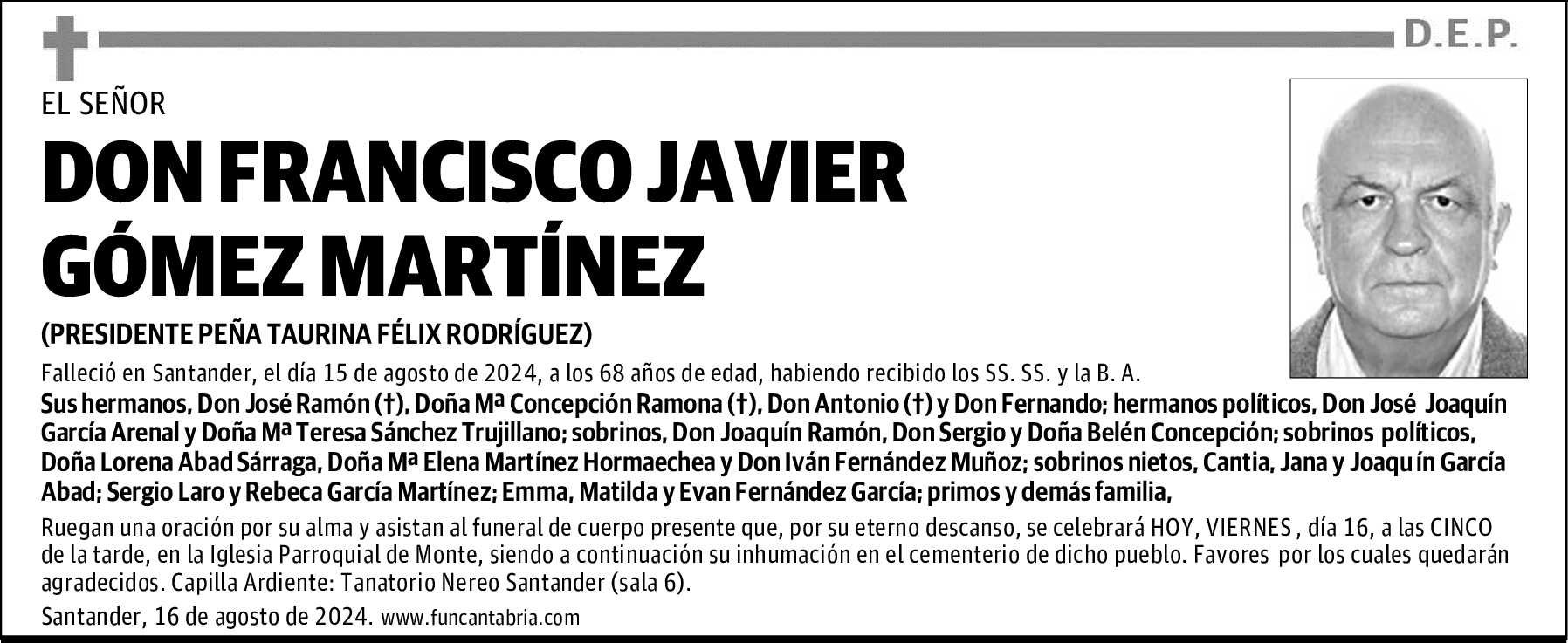 DON FRANCISCO JAVIER GÓMEZ MARTÍNEZ