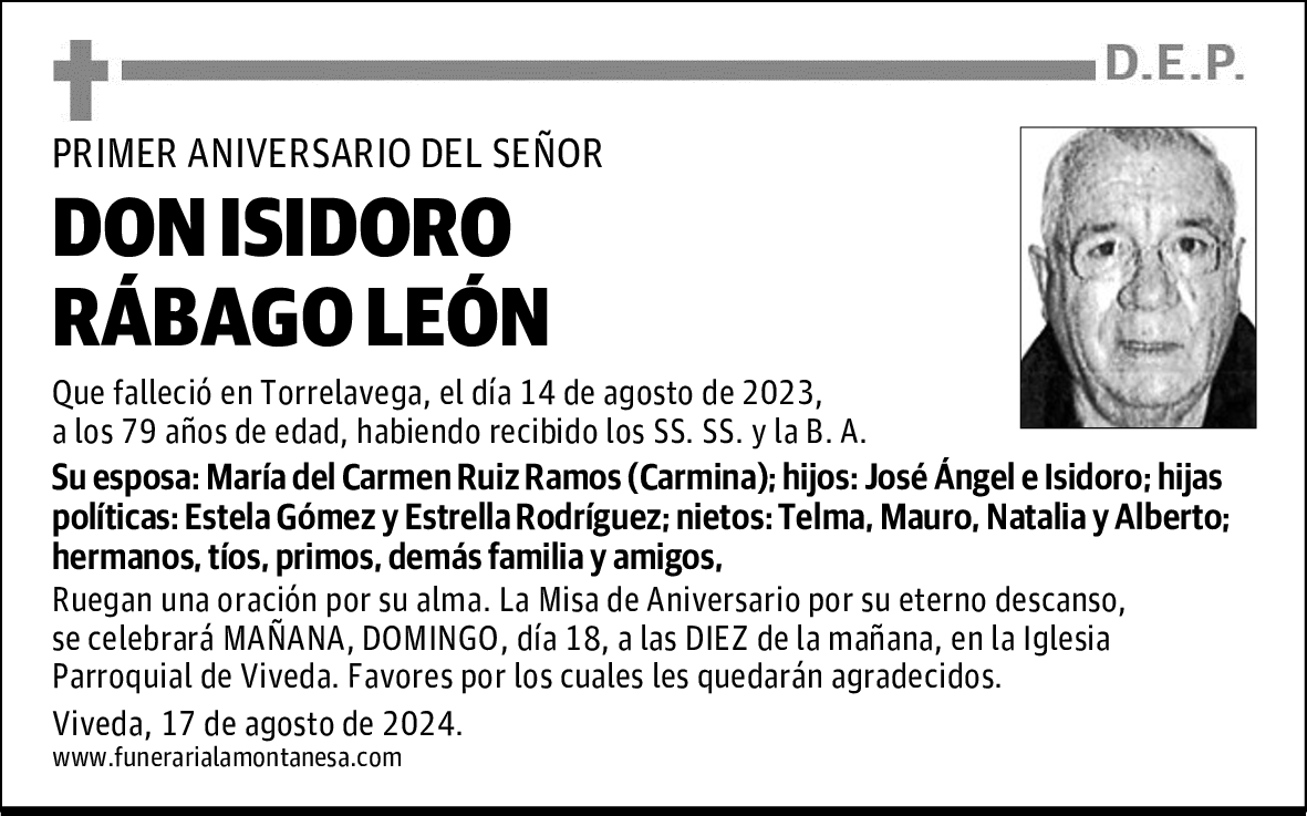 DON ISIDORO RÁBAGO LEÓN
