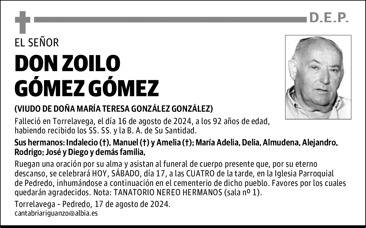 DON ZOILO GÓMEZ GÓMEZ