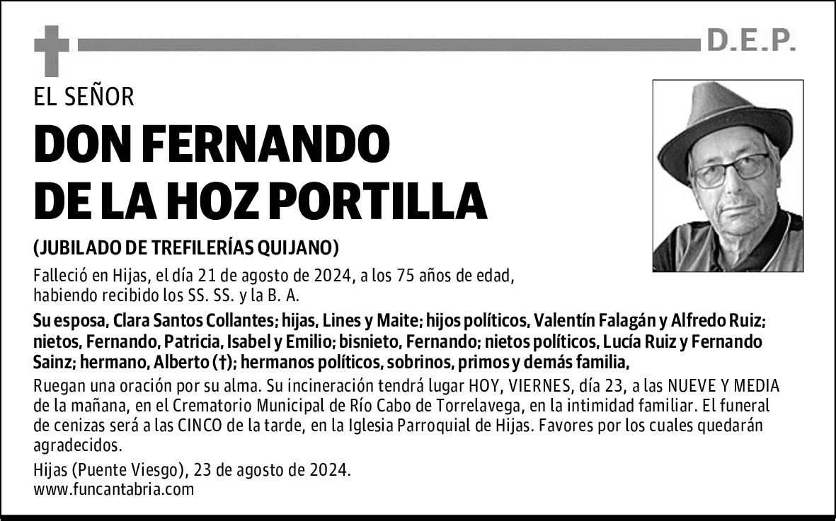 DON FERNANDO DE LA HOZ PORTILLA
