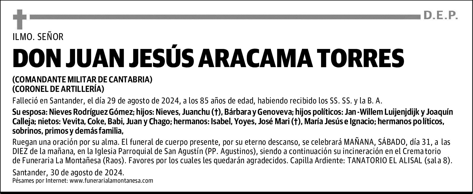 DON JUAN JESÚS ARACAMA TORRES
