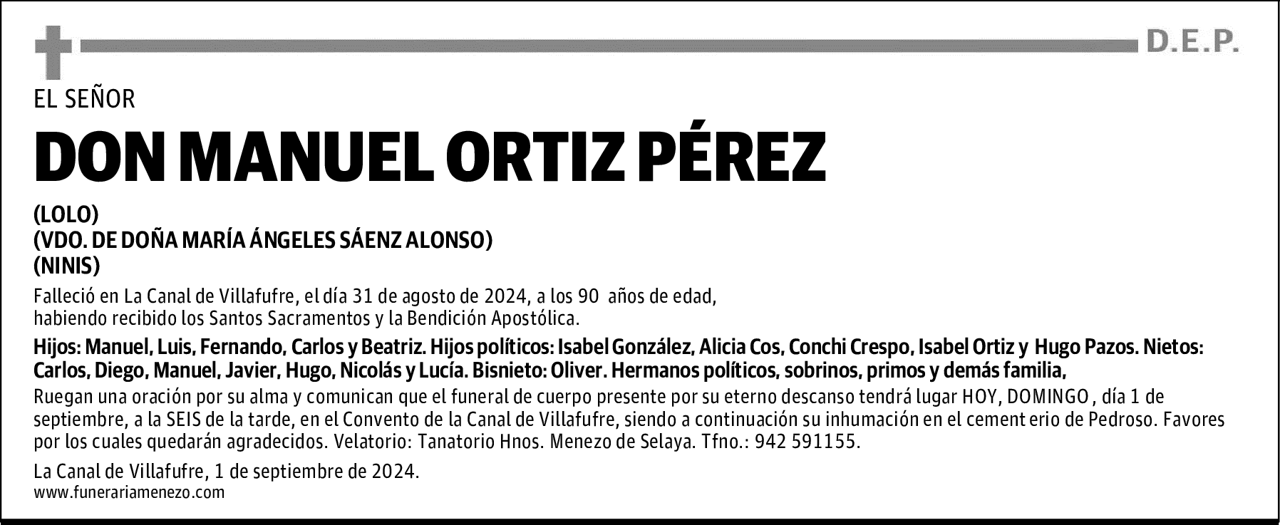 DON MANUEL ORTIZ PÉREZ