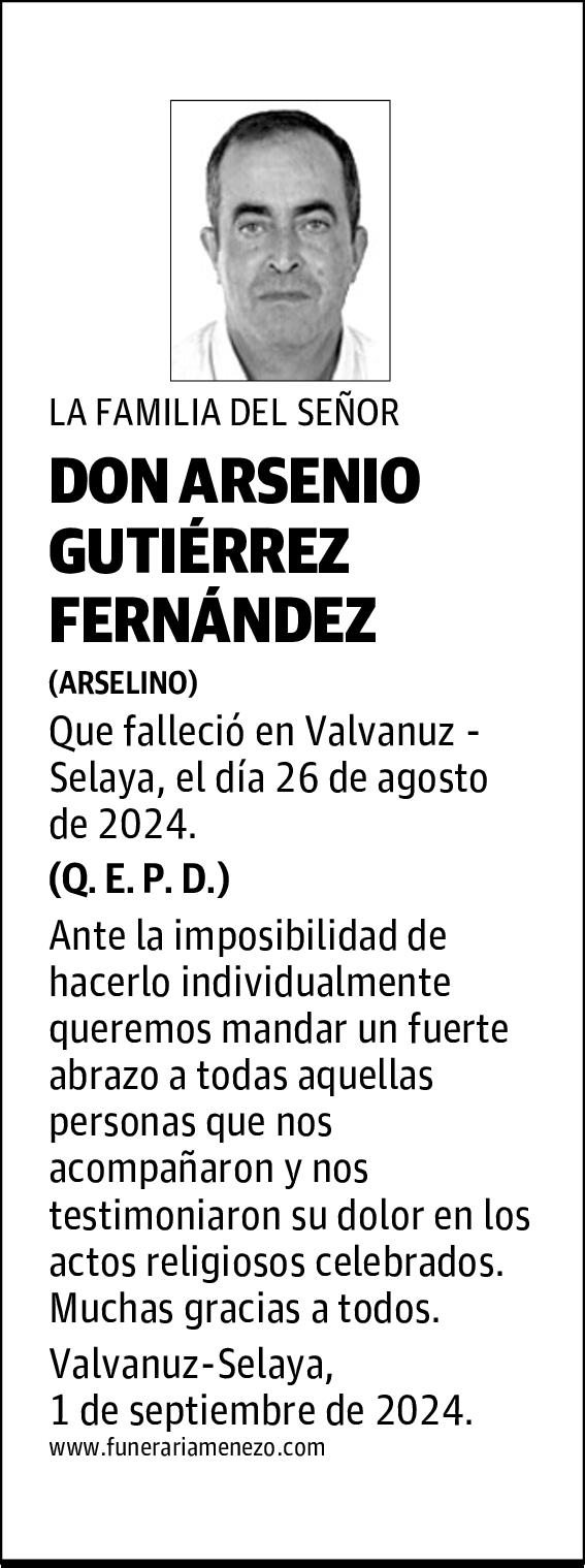 DON ARSENIO GUTIÉRREZ FERNÁNDEZ