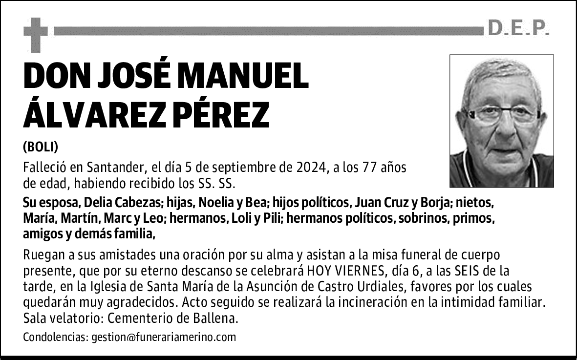 DON JOSÉ MANUEL ÁLVAREZ PÉREZ