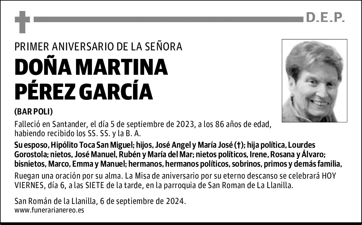 DOÑA MARTINA PÉREZ GARCÍA