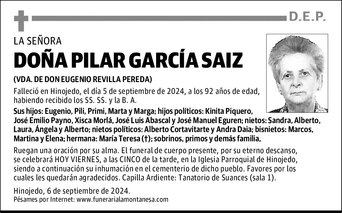 DOÑA PILAR GARCÍA SAIZ