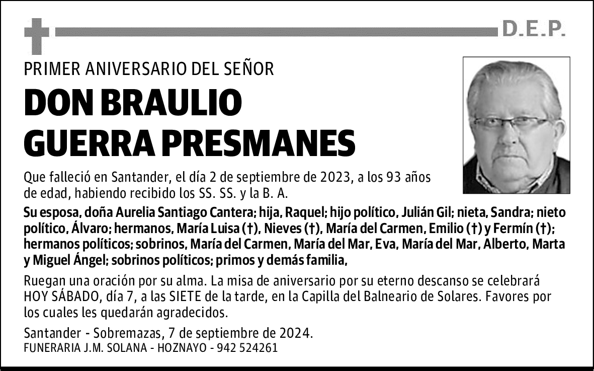 DON BRAULIO GUERRA PRESMANES