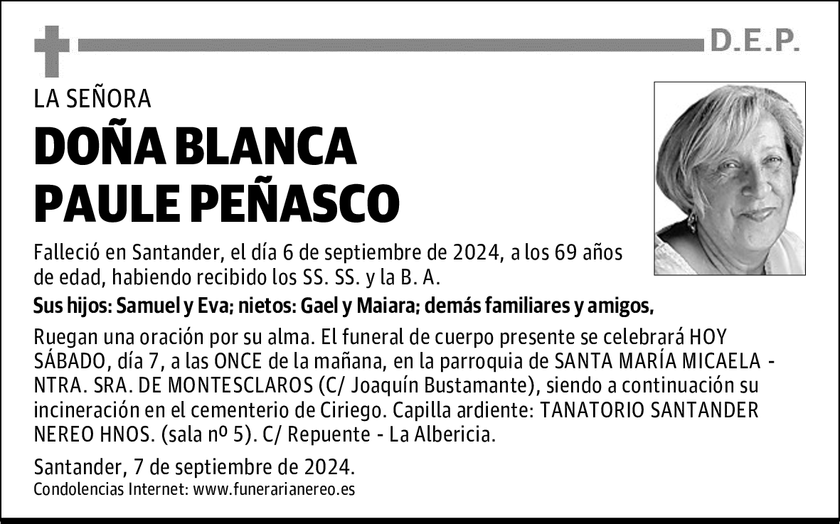 DOÑA BLANCA PAULE PEÑASCO
