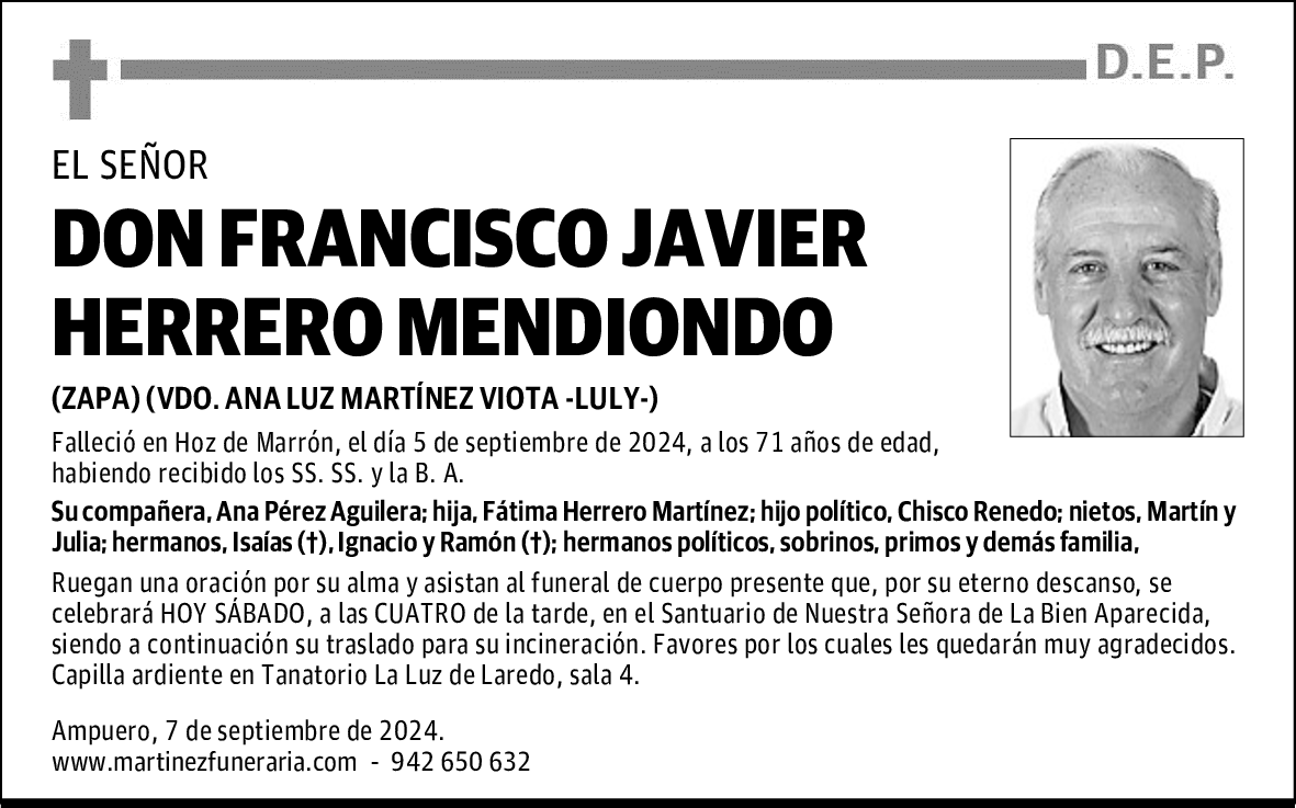 DON FRANCISCO JAVIER HERRERO MENDIONDO
