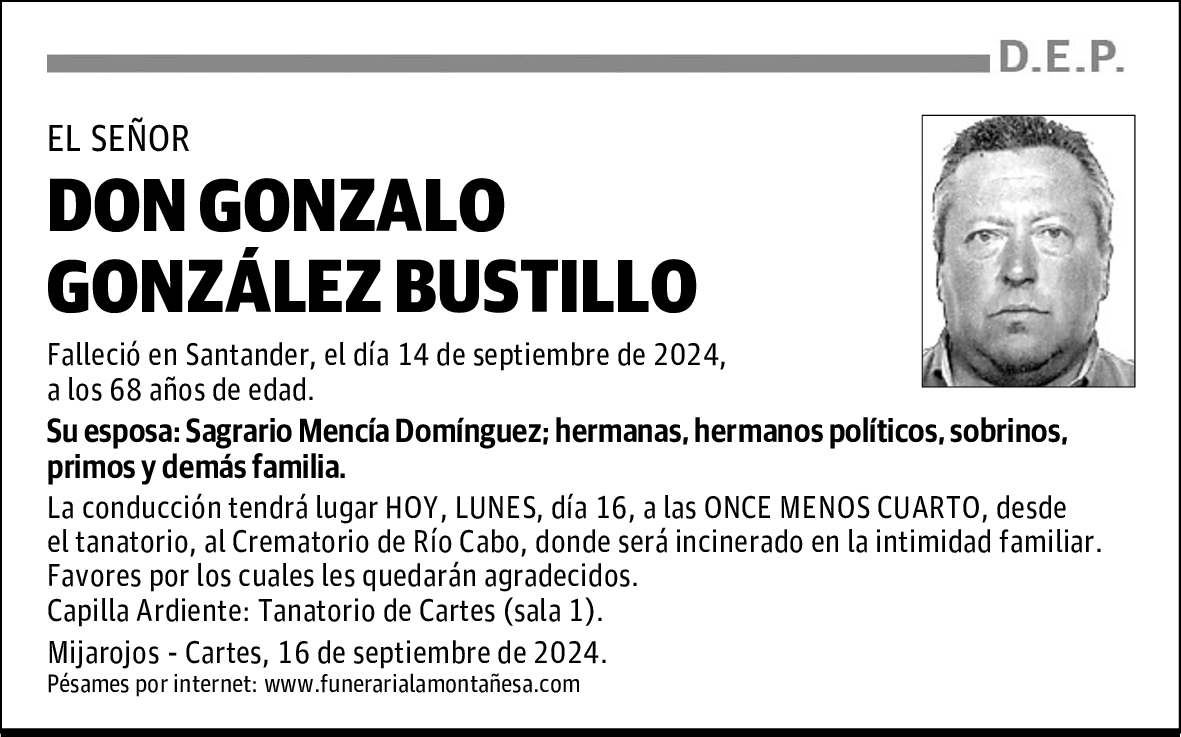 DON GONZALO GONZÁLEZ BUSTILLO