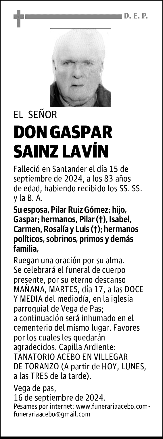 DON GASPAR SAINZ LAVÍN