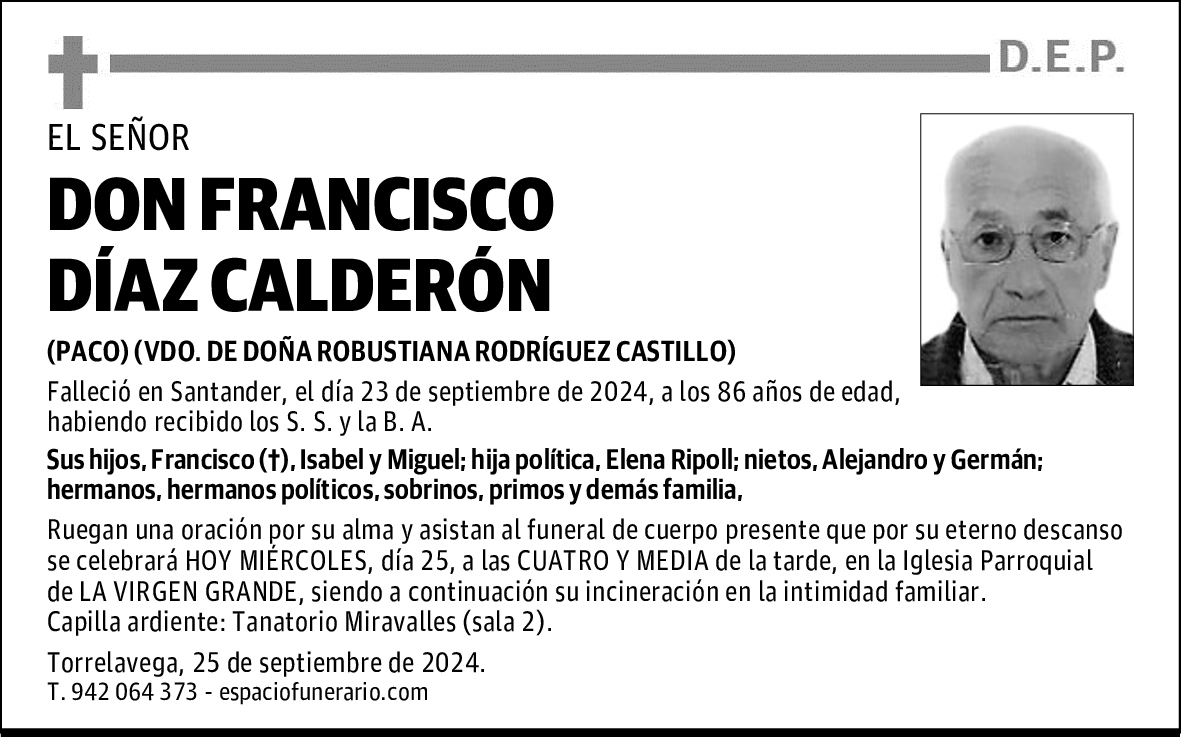 DON FRANCISCO DÍAZ CALDERÓN