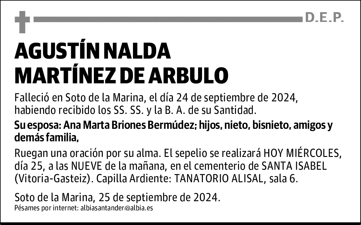 AGUSTÍN NALDA MARTÍNEZ DE ARBULO