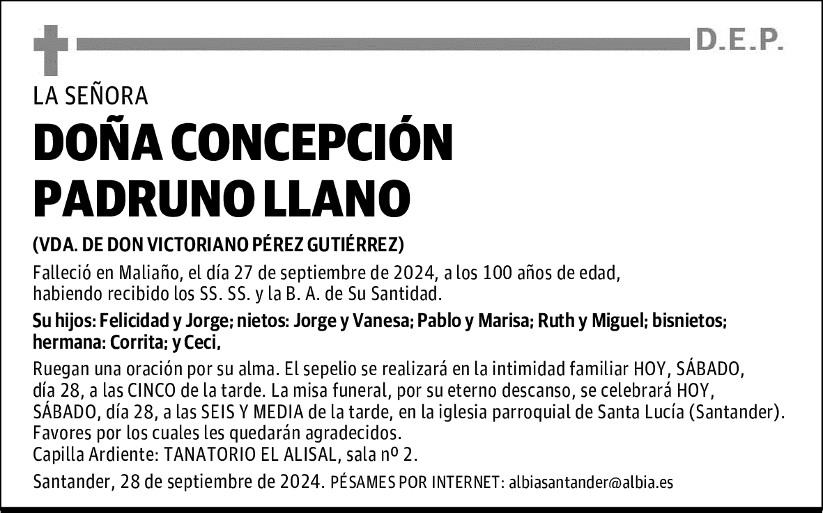 DOÑA CONCEPCIÓN PADRUNO LLANO