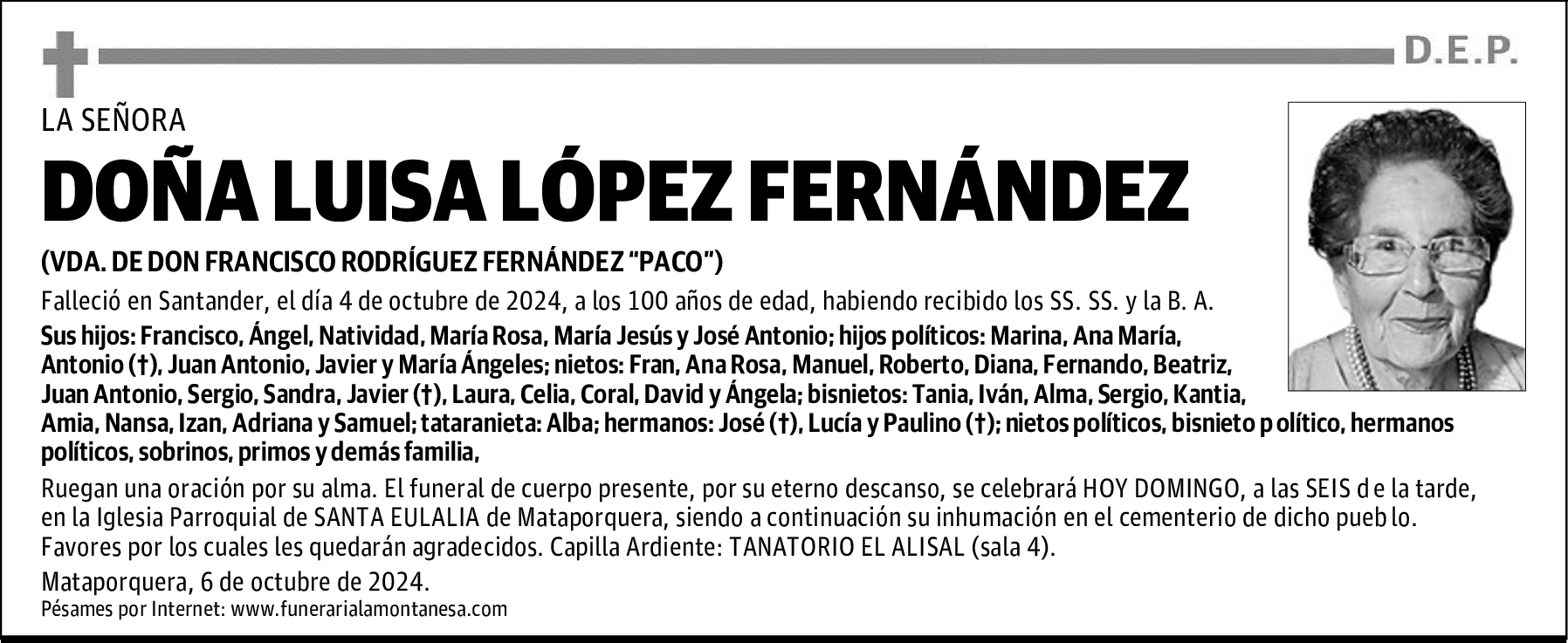 DOÑA LUISA LÓPEZ FERNÁNDEZ