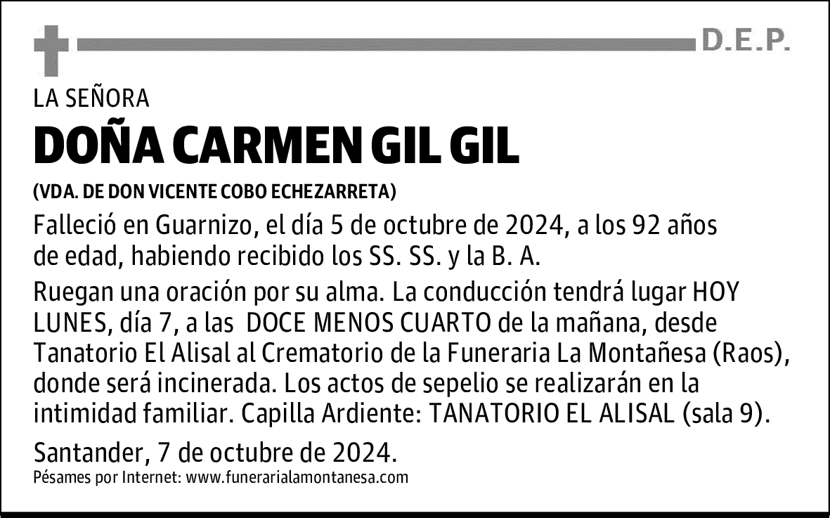 DOÑA CARMEN GIL GIL