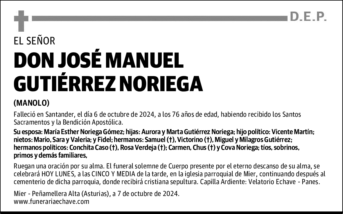 DON JOSÉ MANUEL GUTIÉRREZ NORIEGA