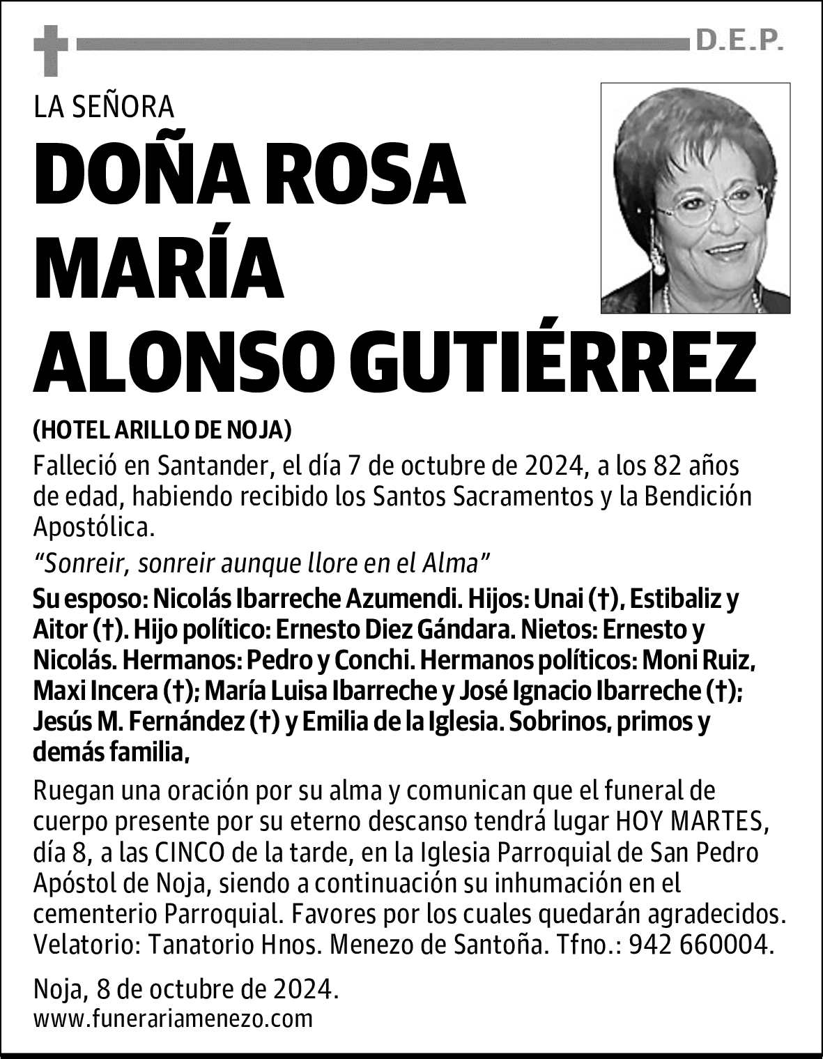 DOÑA ROSA MARÍA ALONSO GUTIÉRREZ