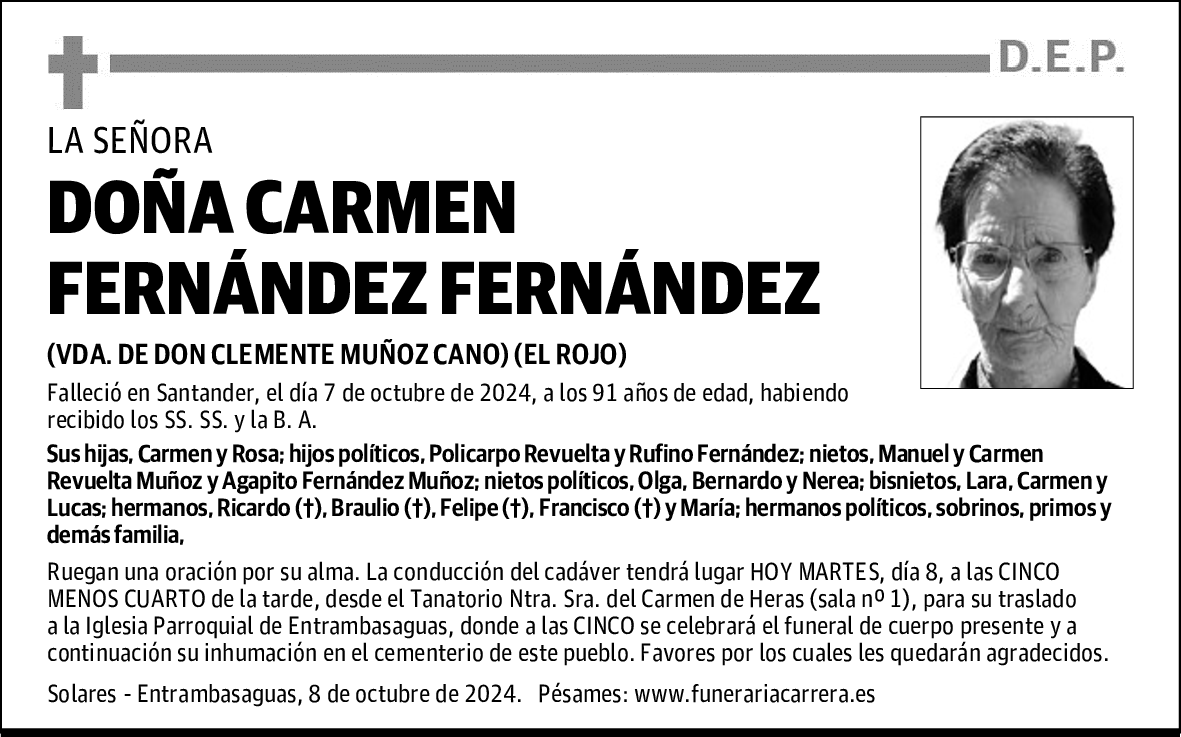 DOÑA CARMEN FERNÁNDEZ FERNÁNDEZ