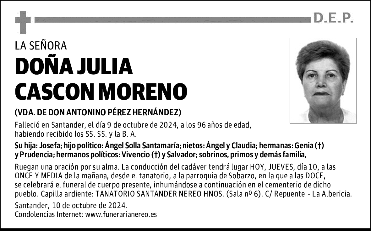 DOÑA JULIA CASCON MORENO