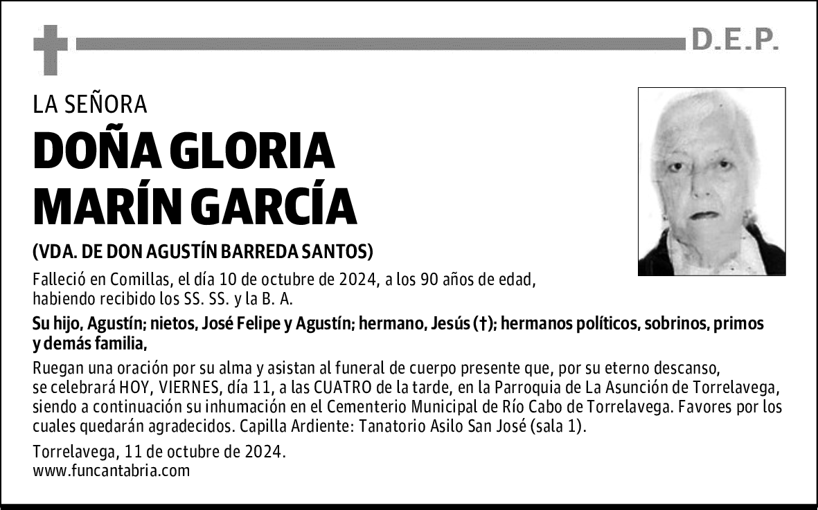 DOÑA GLORIA MARÍN GARCÍA