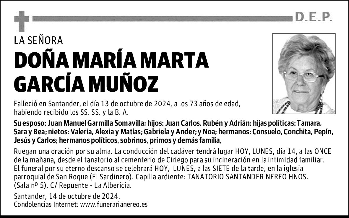 DOÑA MARÍA MARTA GARCÍA MUÑOZ