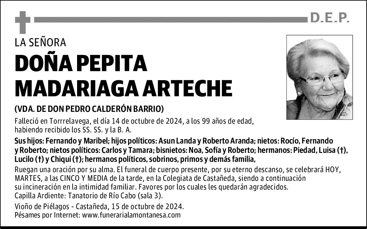 DOÑA PEPITA MADARIAGA ARTECHE