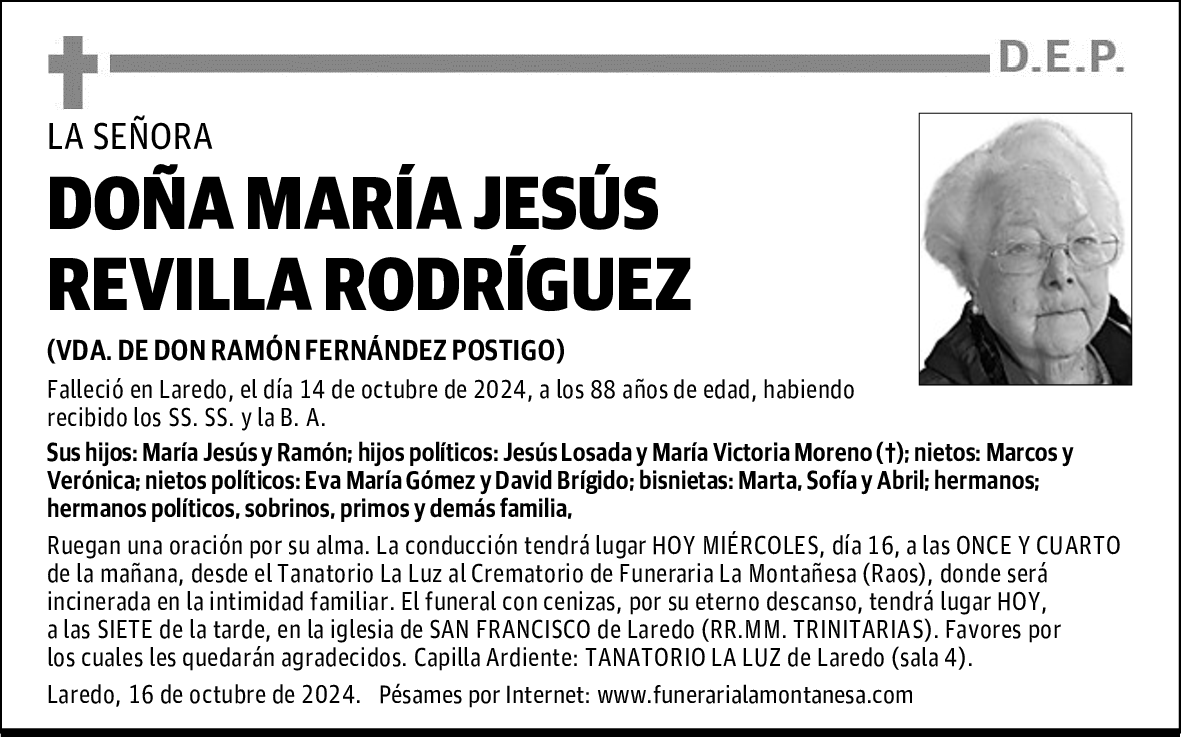 DOÑA MARÍA JESÚS REVILLA RODRÍGUEZ