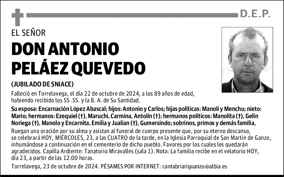 DON ANTONIO PELÁEZ QUEVEDO