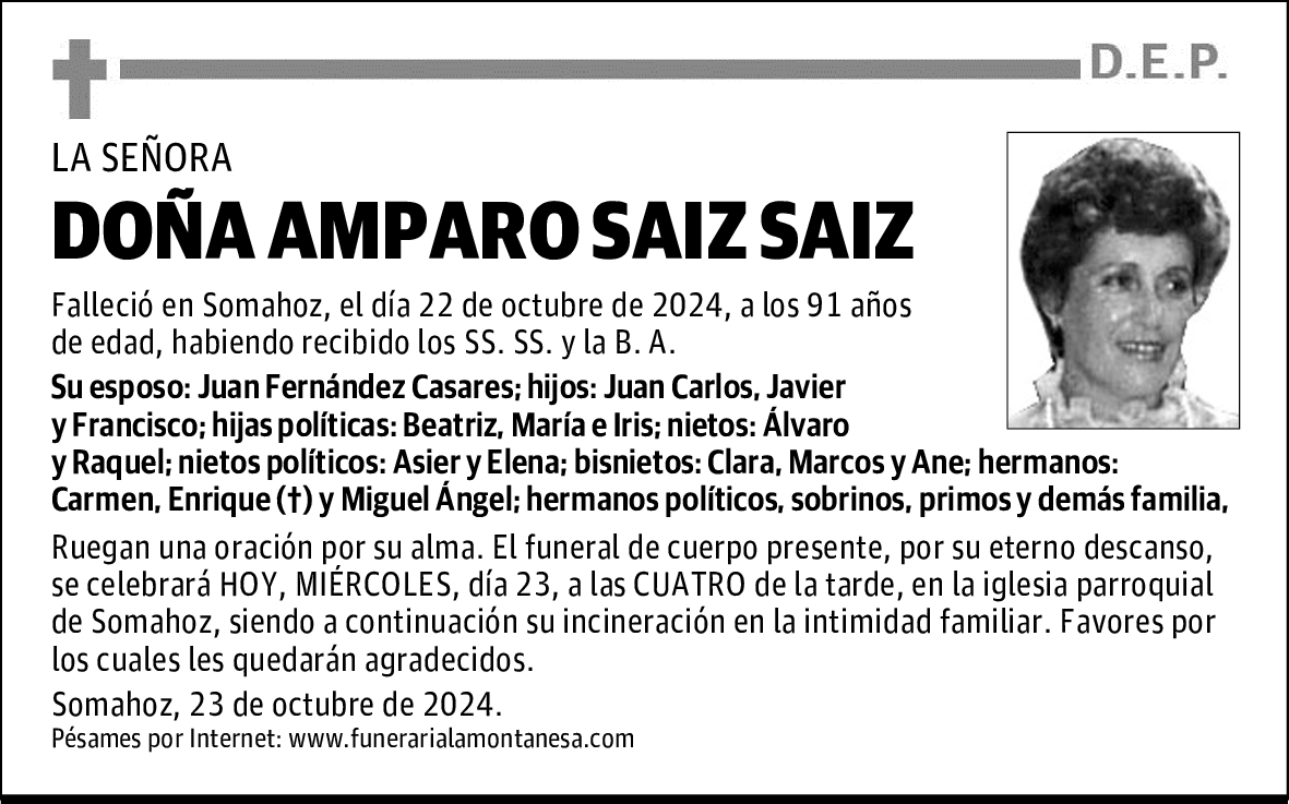 DOÑA AMPARO SAIZ SAIZ