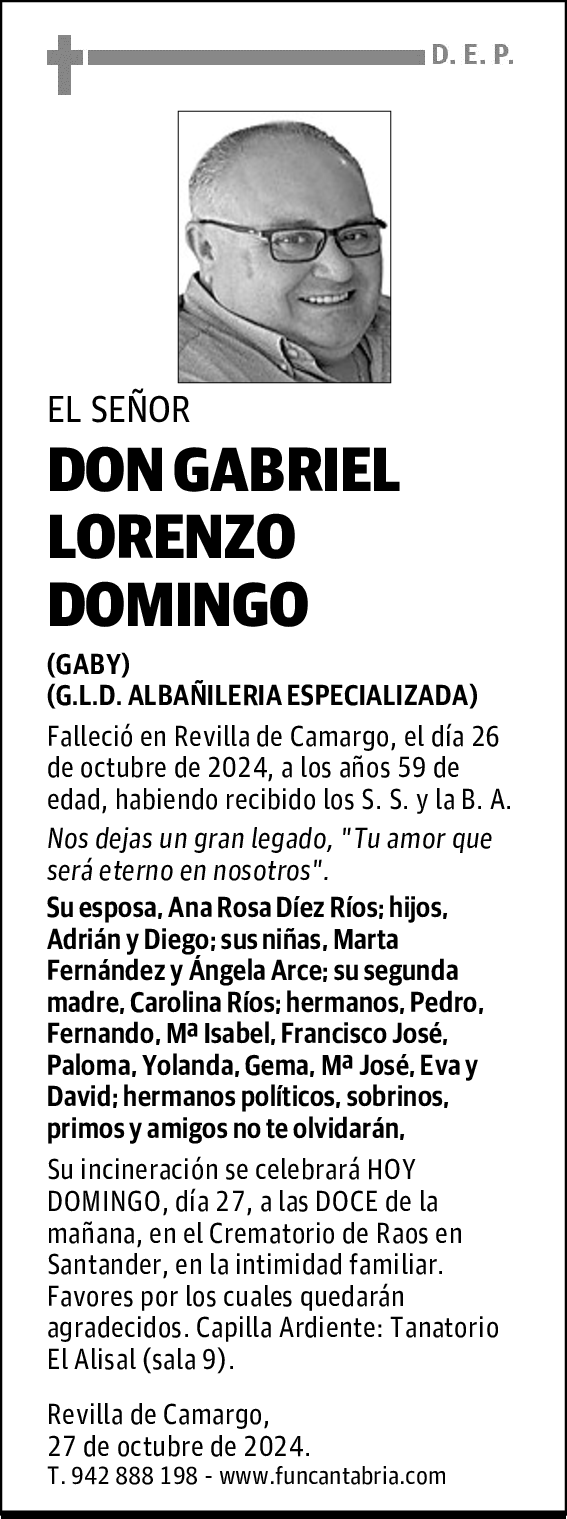 DON GABRIEL LORENZO DOMINGO