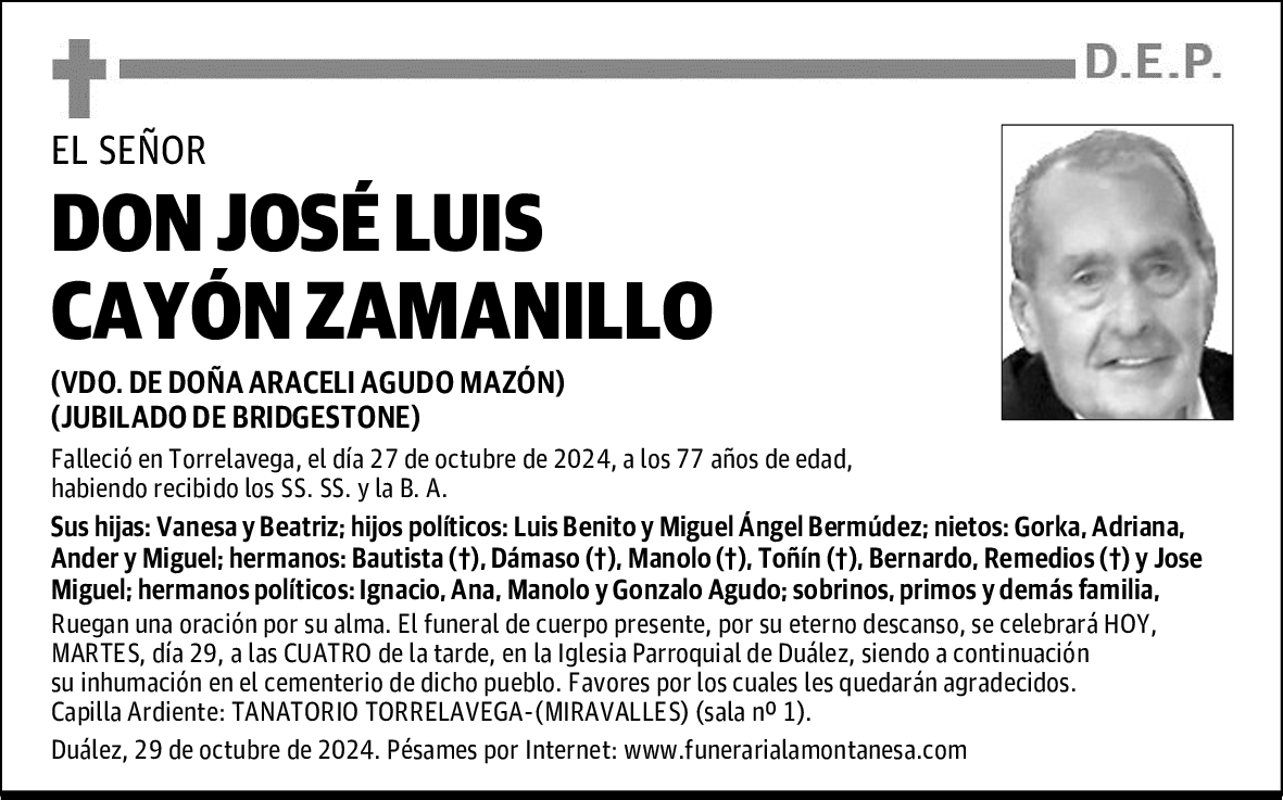 DON JOSÉ LUIS CAYÓN ZAMANILLO