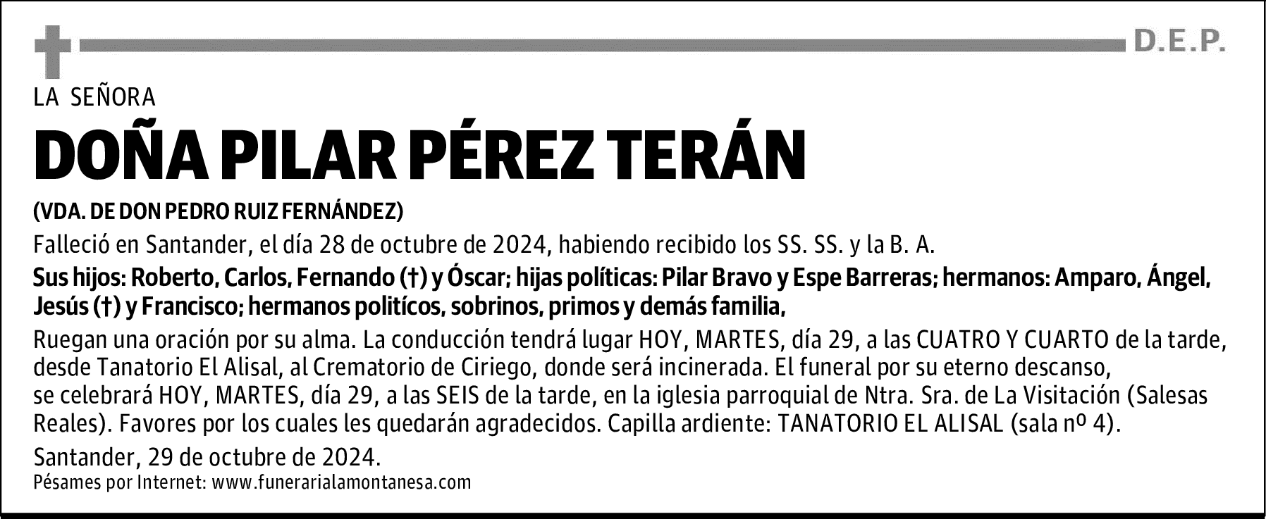 DOÑA PILAR PÉREZ TERÁN