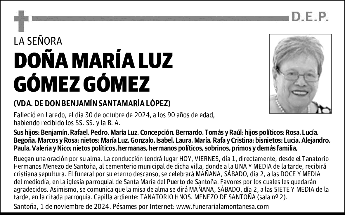 DOÑA MARÍA LUZ GÓMEZ GÓMEZ