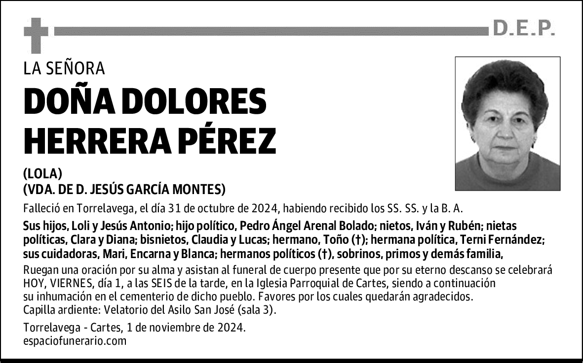 DOÑA DOLORES HERRERA PÉREZ