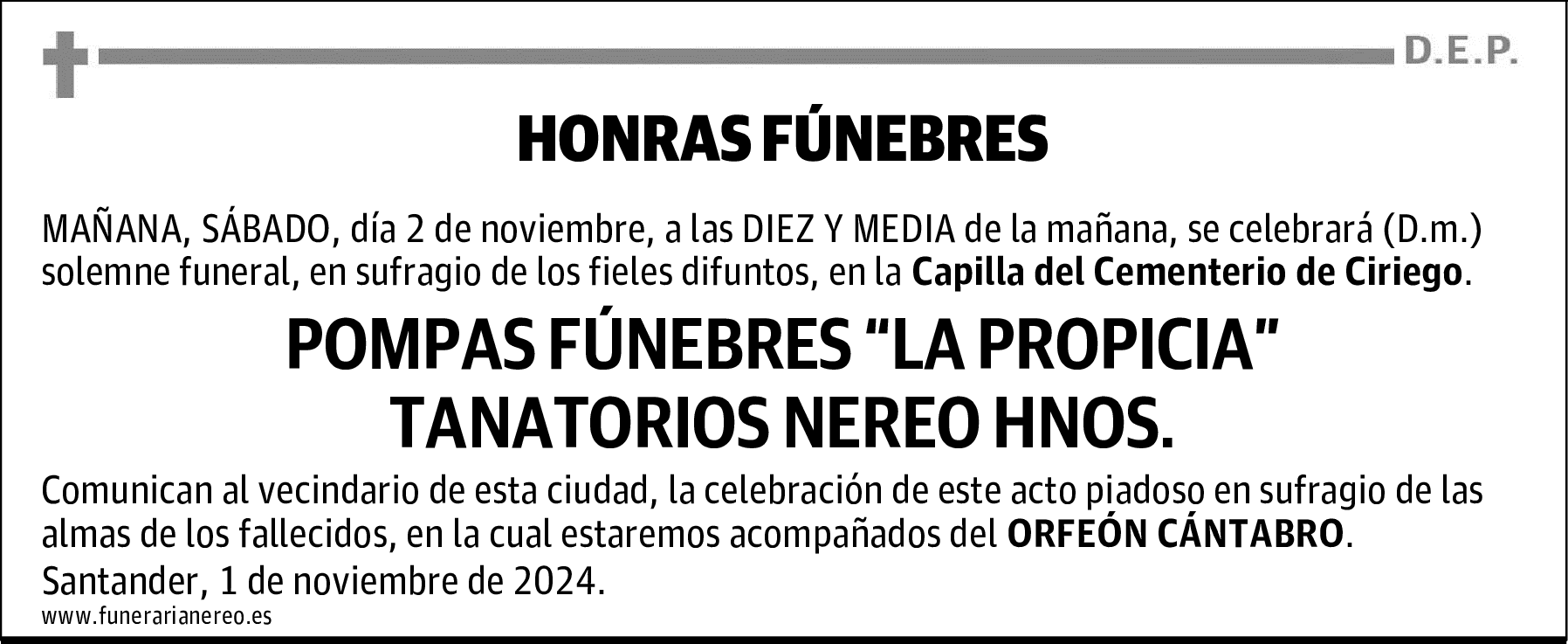 POMPAS FÚNEBRES “LA PROPICIA”