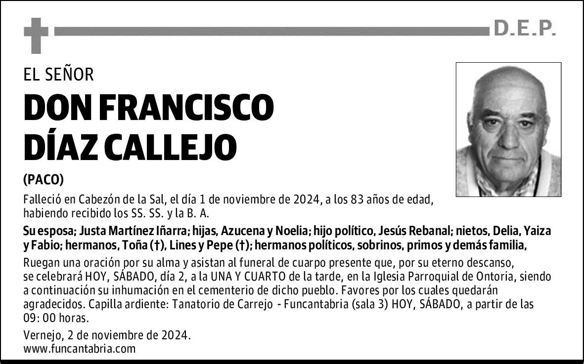 DON FRANCISCO DÍAZ CALLEJO